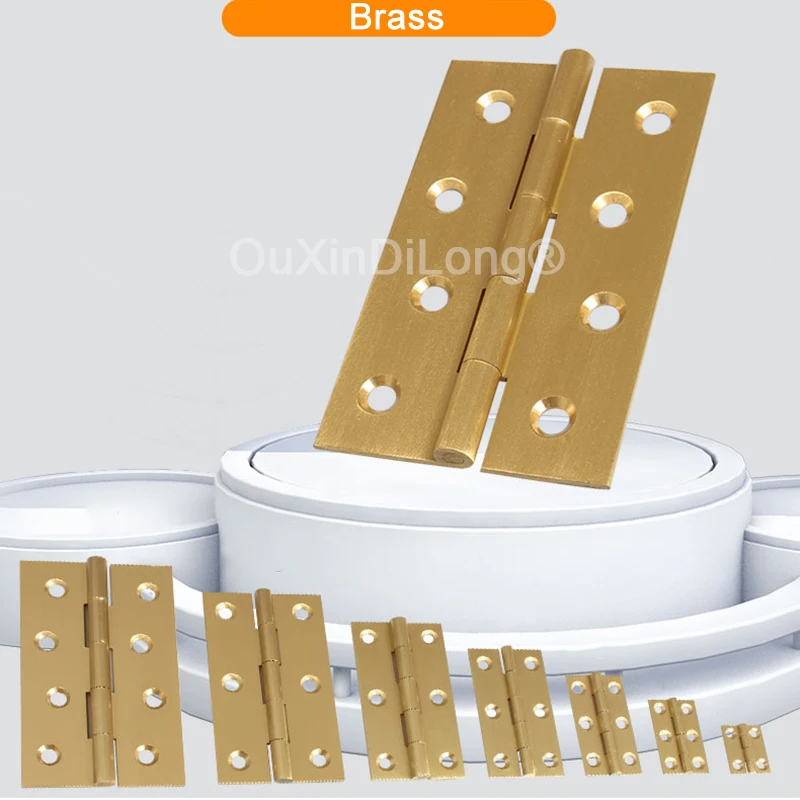 

10PCS 1/1.5/2/2.5/3.5Inch Solid Brass Miniature Hinges Cabinet Door Mini Hinge Jewelry Box Hinges Furniture Hardware FG1067