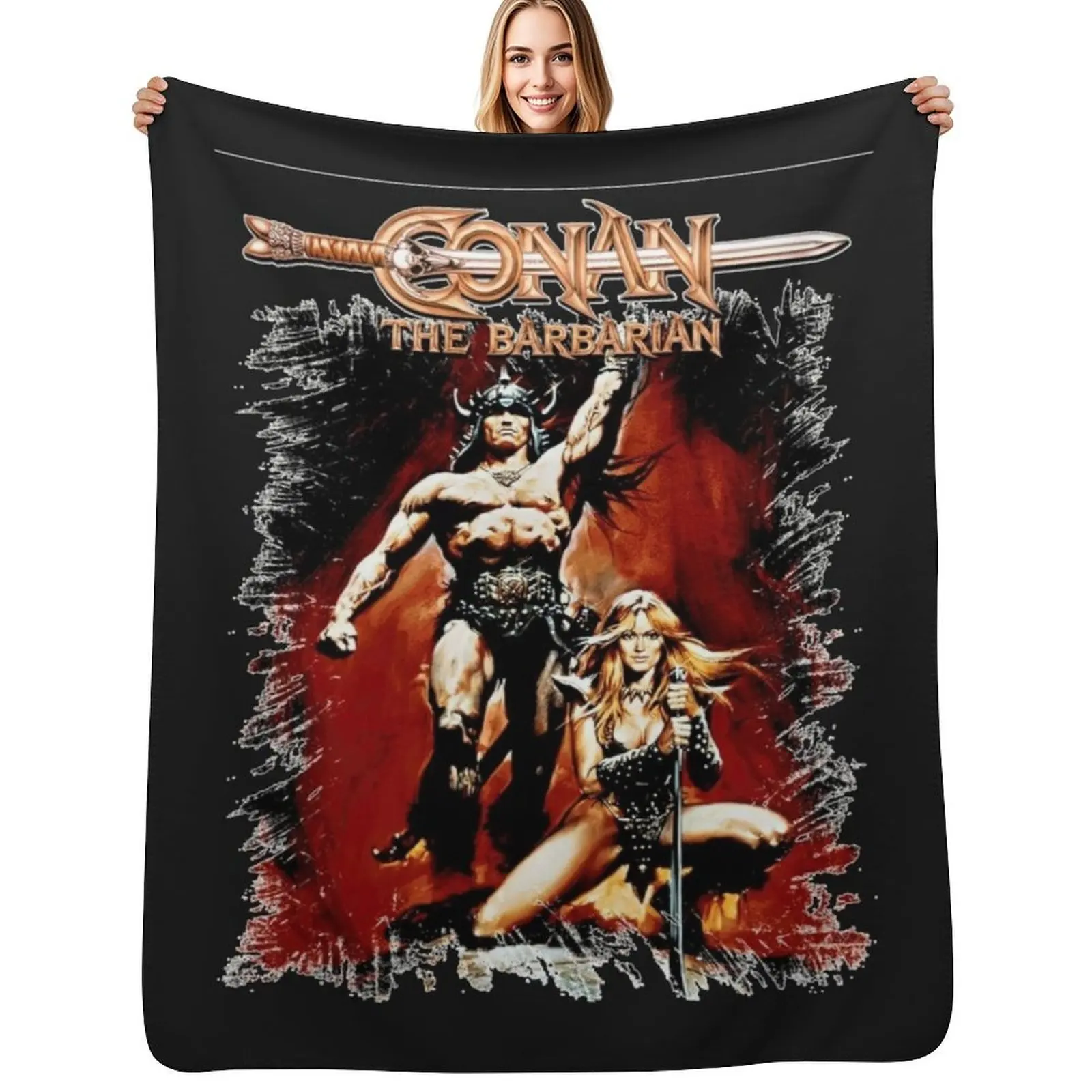 

Conan He Barbarian Essential Funny Throw Blanket christmas gifts Blankets For Bed Blankets For Sofas heavy to sleep Blankets