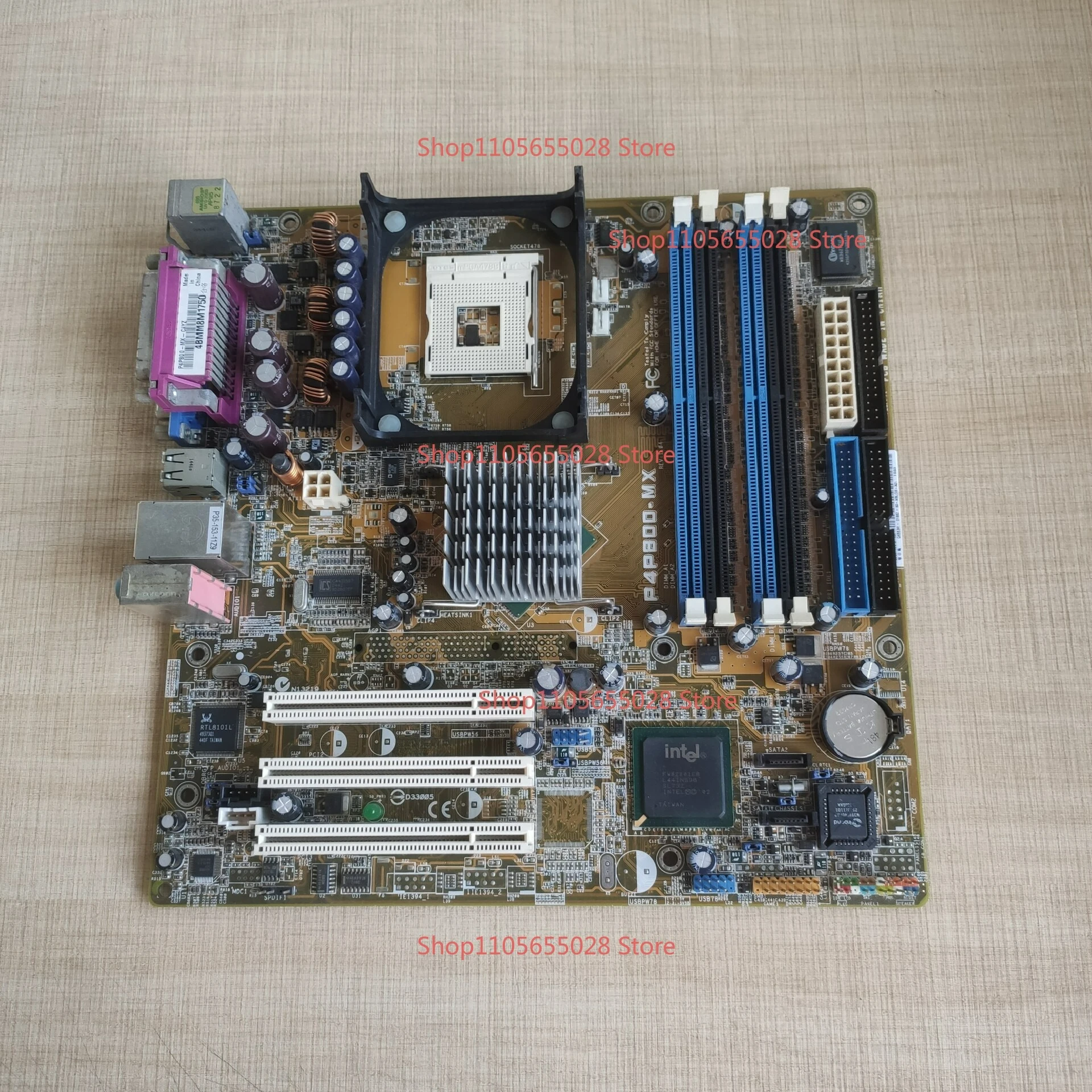 For ASUS P4P800-MX main board, original disassembly, Support 845/865 chipset, 478 pins, tested and shipped