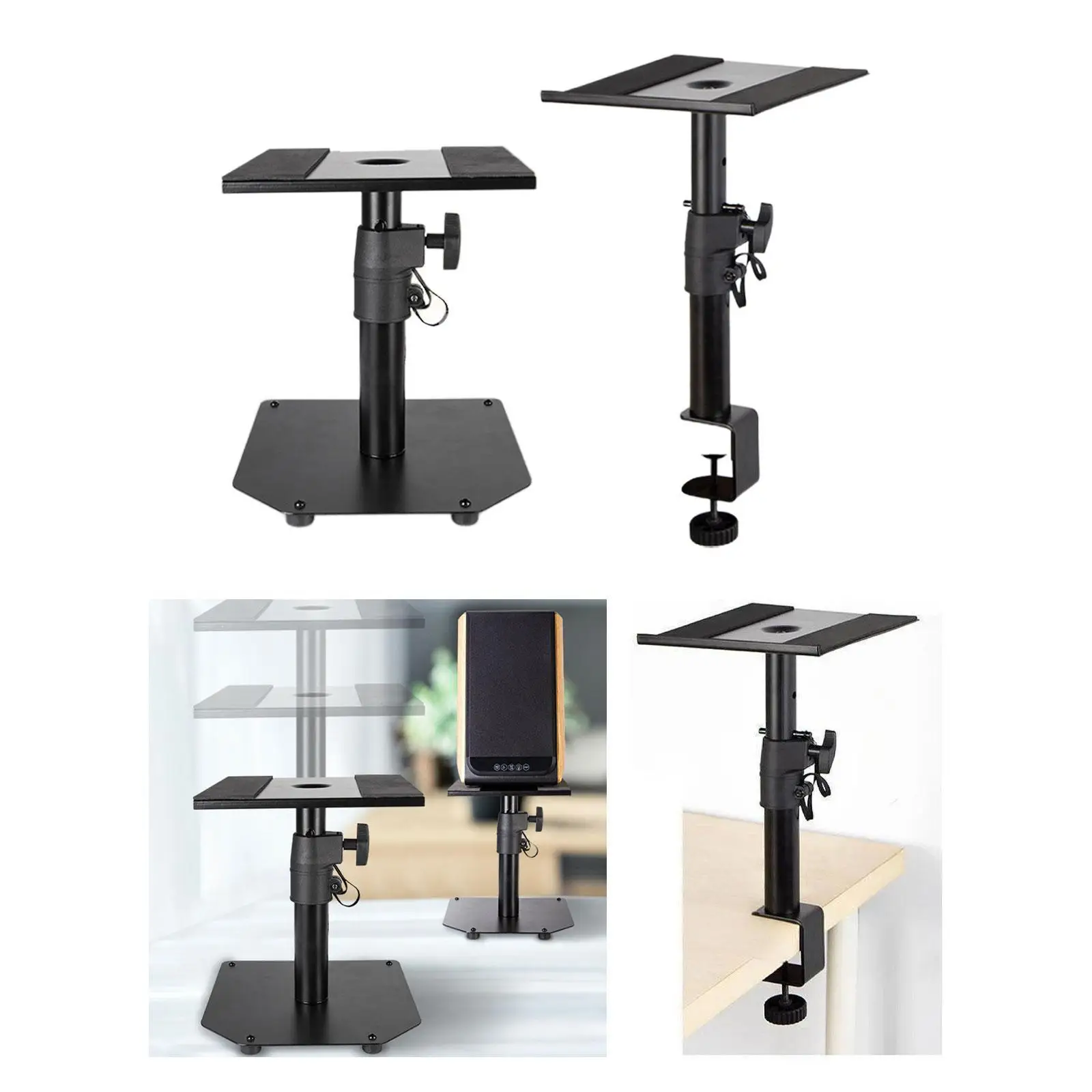 Speaker Stand Steel Adjustable Height Studio Monitor Stand Speaker Holder for Music Studio Surrounds Sound Bookshelf Speakers