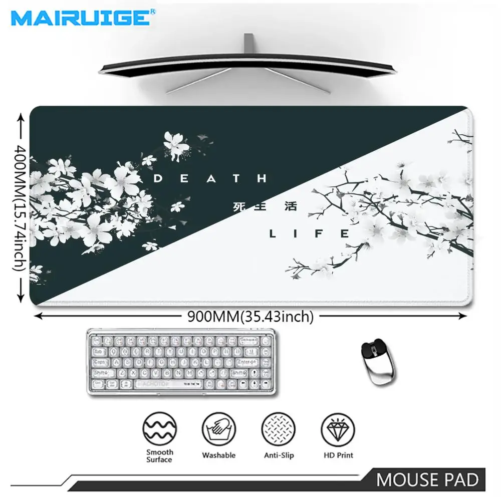 

Black and white art Mouse Pad XXL 90X40cm Computer Keyboard Gaming Mats Desk Mat Large Mousepad 40X45 Table Pads gamer