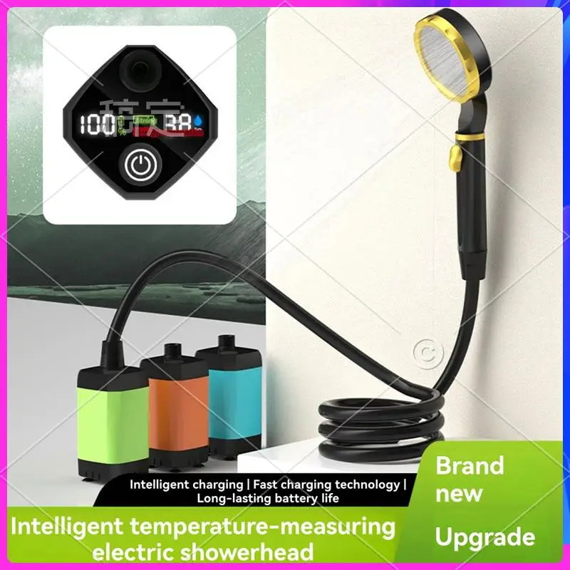 

AUU-Outdoor Shower Kit Camping Shower Pump Full Screen Digital Display 7800Mah Upgraded Low Noice Outdoors Shower Kit