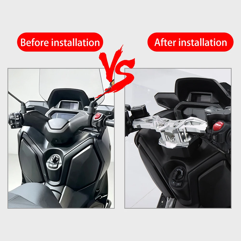 For YAMAHA XMAX300 X-MAX 250 125 400 2017-2026 Motorcycle CNC Aluminum Naked Handlebar Separate Clip On Steering Handle Bar Grip