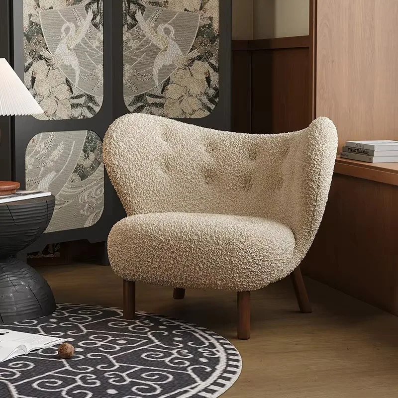 Poltrona per divano da ufficio in tessuto di legno massello in stile moderno