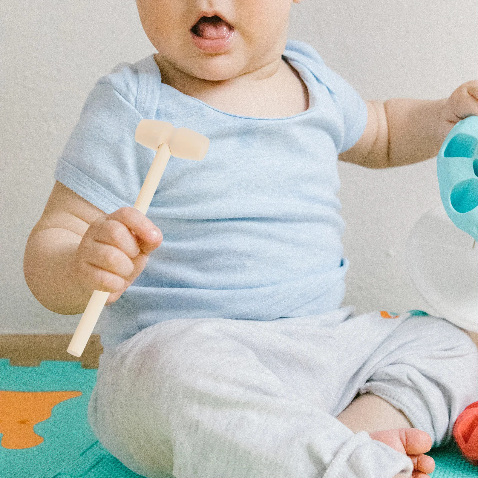 

50Pcs Mini Wooden Hammer Children Educational Crafts Creative Pounding Small Mallet Toddler Hand Eye Coordination Development