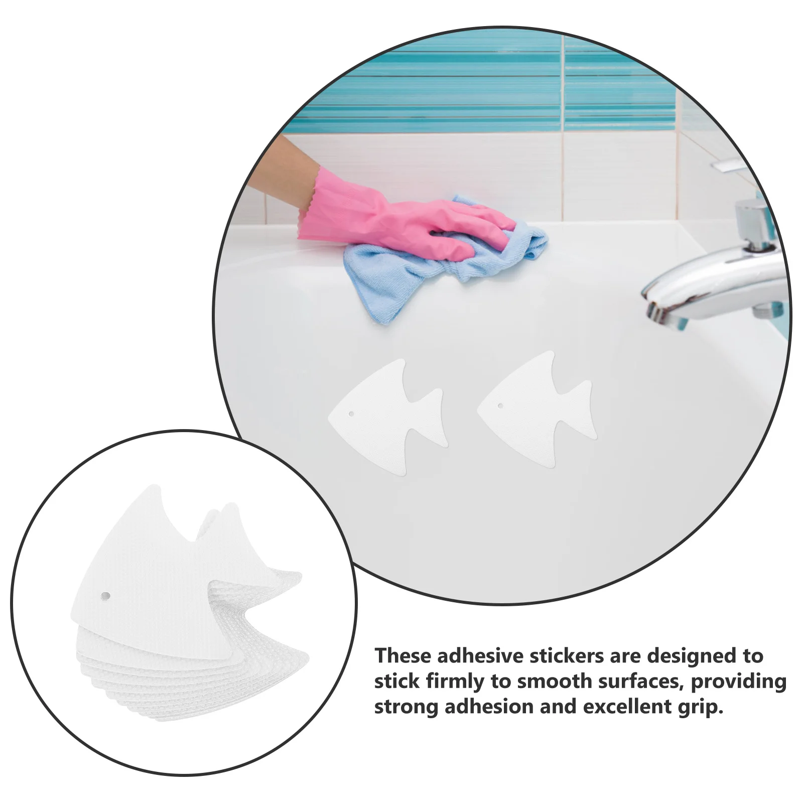 

12Pcs Bathtub Non Slip Stickers Fish Pattern Anti-Skid Bath Tub Decals Long-Lasting Protection Bathtub Non Slip Stickers