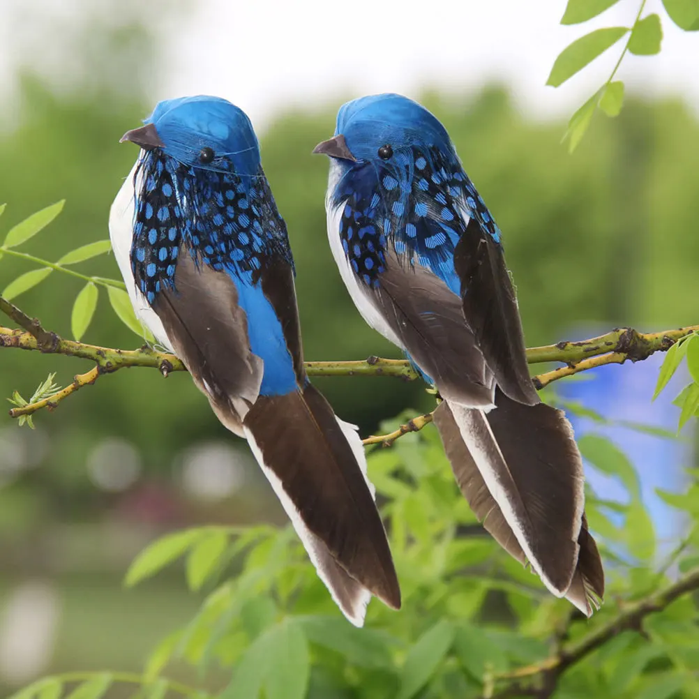 

4Pcs Simulation Bird Ornaments Lifelike Artificial Birds Outdoor Garden Balcony Decor Small Clip-on Decoration