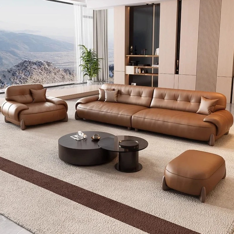 

Cozy Simple Modern Sofa Soft Lazy Nordic Brown Puffs Living Room Sofas Recliner Floor Lounge Woonkamer Banken Home Furniture