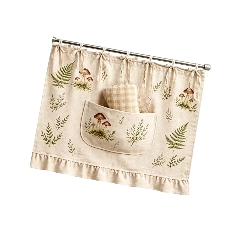 Breathable Oven Curtain Heat Resistant Fabric Ruffled Cabinet Dish Washer Skirt C7AC