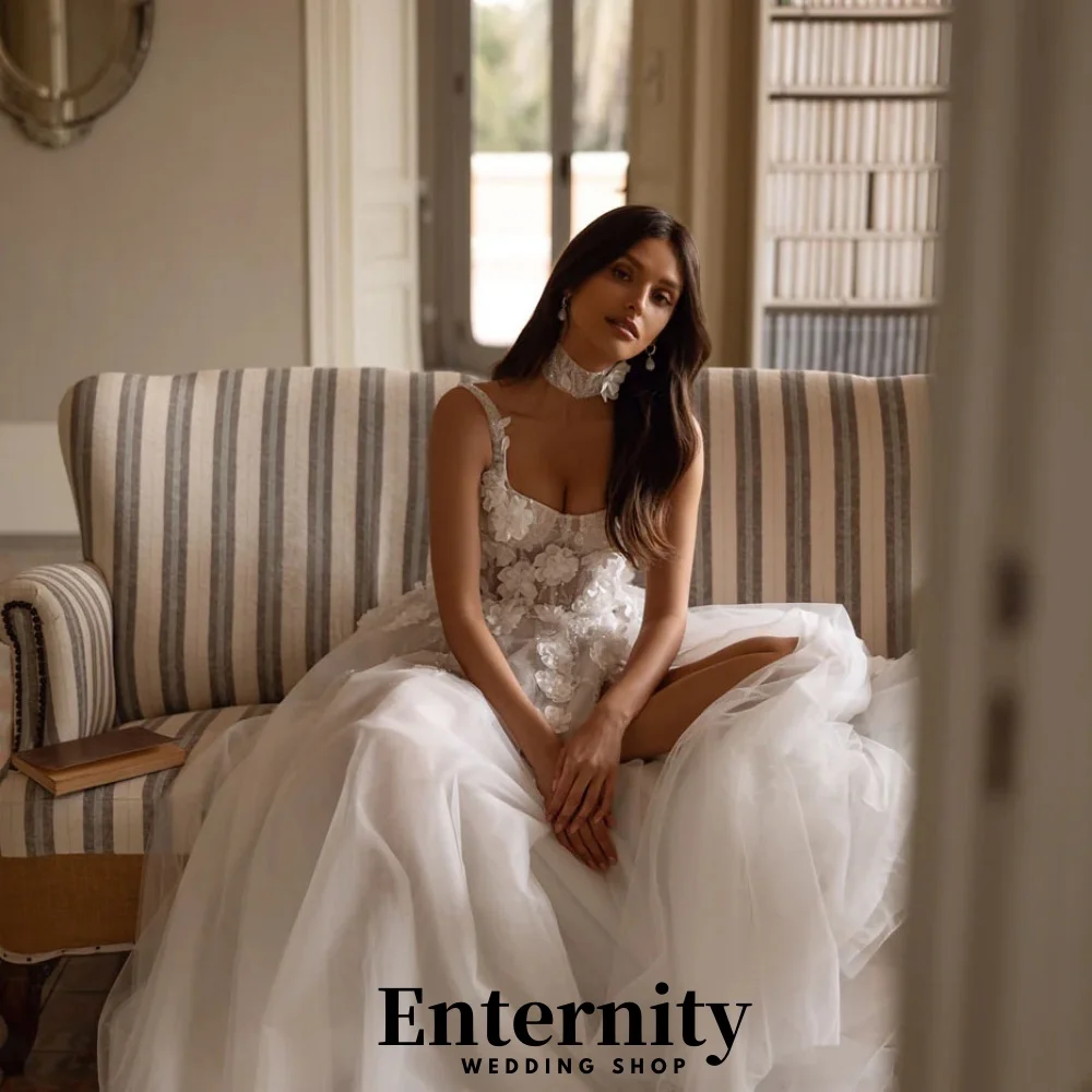 Vestidos de casamento com zíper personalizado, decote em v, sem mangas, para mulheres, charmoso, simples, renda, apliques, vestidos de noiva