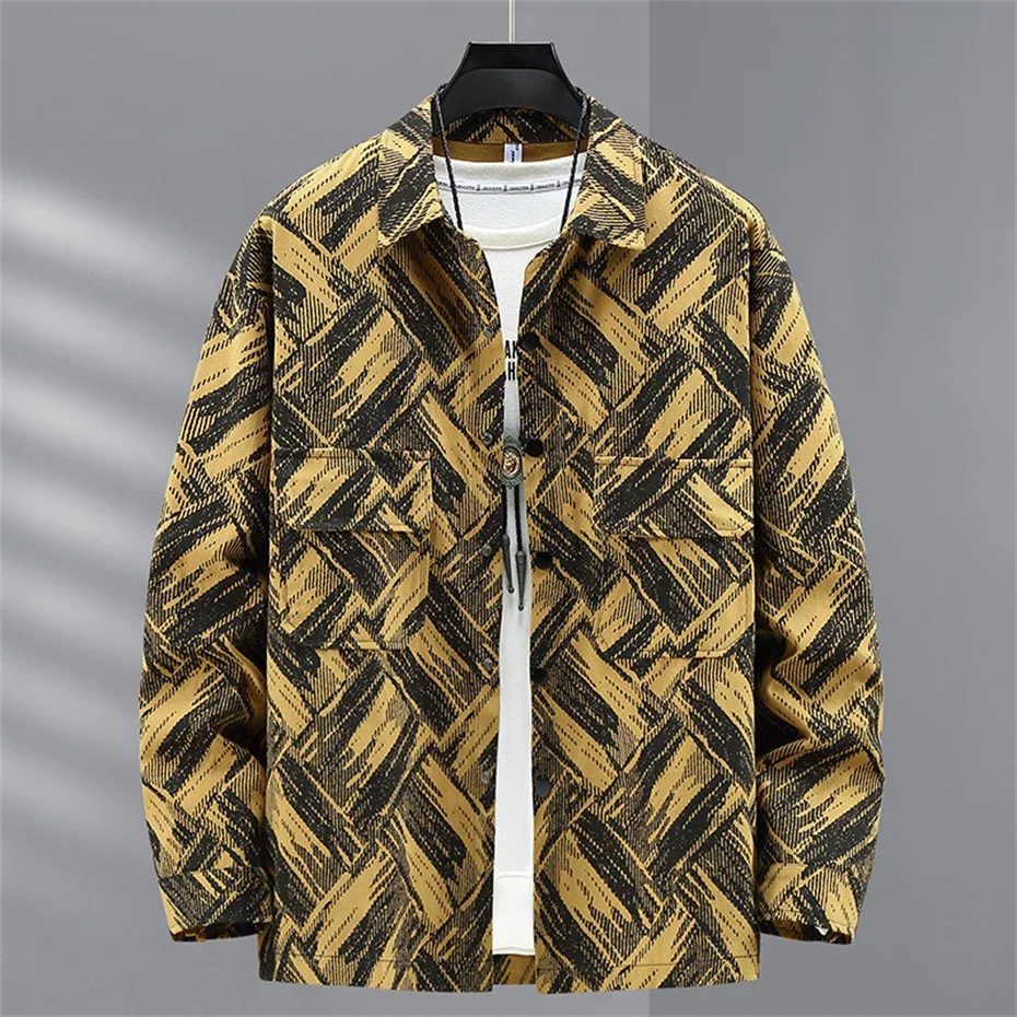 Vintage Cargo Jacket Men 10XL 11XL Plus Size Jackets Spring Autumn Jackets Fashion Print Coat Male Big Size 11XL