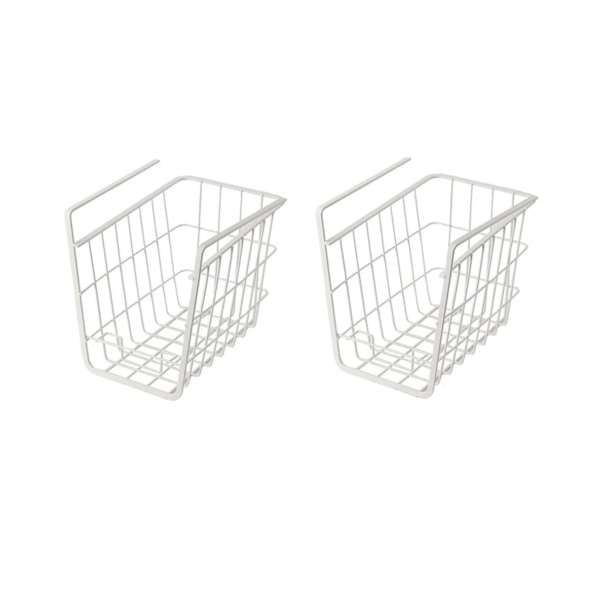 

2Pcs Wardrobe Storage Rack Hanging Basket Under Clapboard Kitchen Cabinet Shelf Office Desk Storage Basket