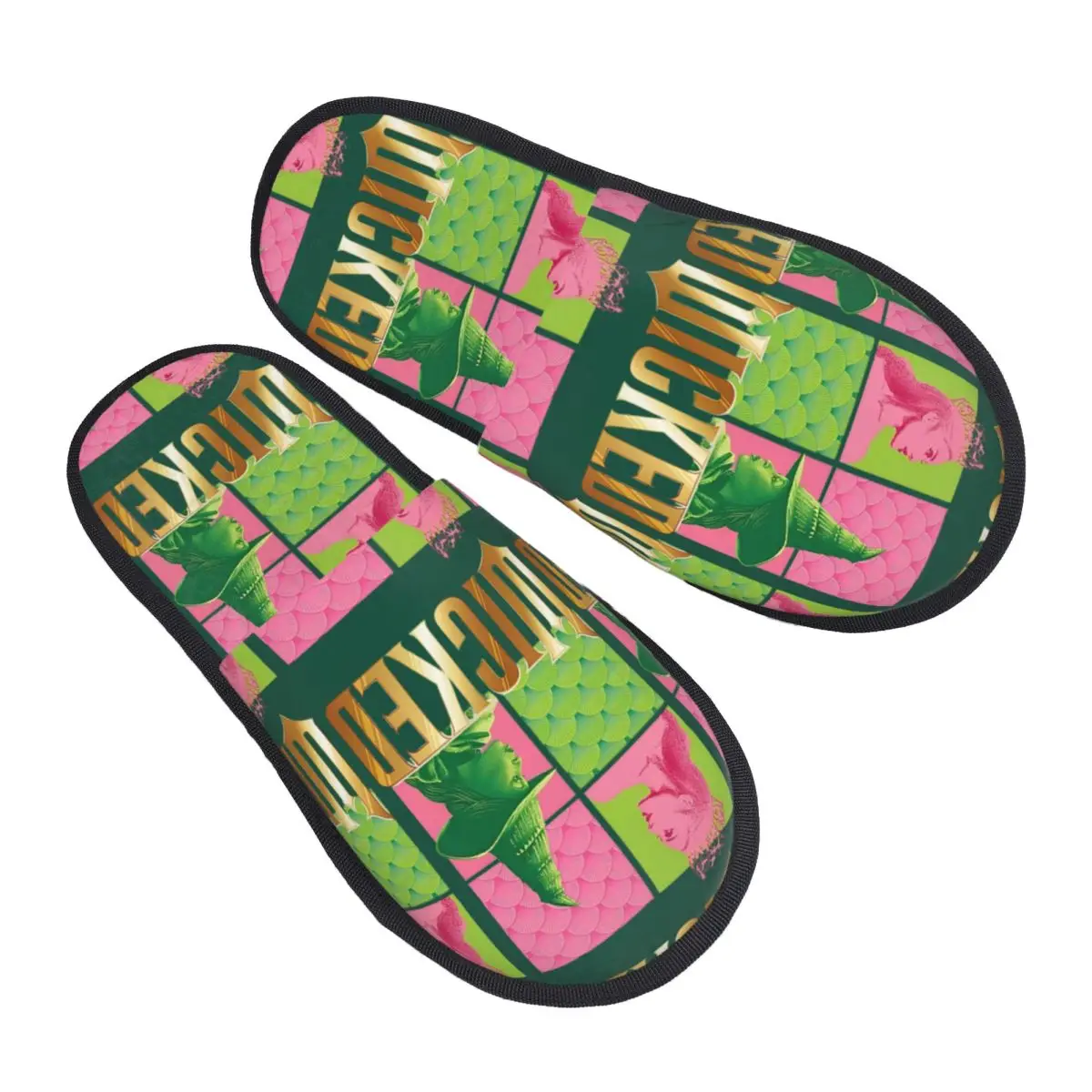 

Winter Furry Slippers Wicked Elphaba & Glinda Merch Household Fur Slides Slippers Bedroom Movie Musical Cozy Anti Slip Slides