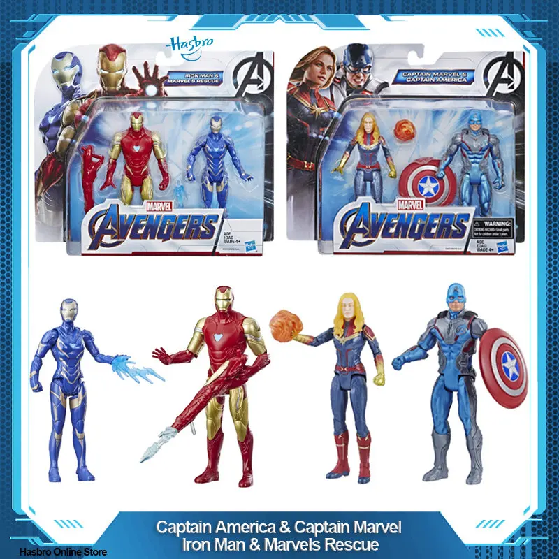 

Hasbro Avengers Marvel Endgame Captain America & Captain Marvel Iron Man & Marvel’s Rescue Figure 2 Pack Characters E5078