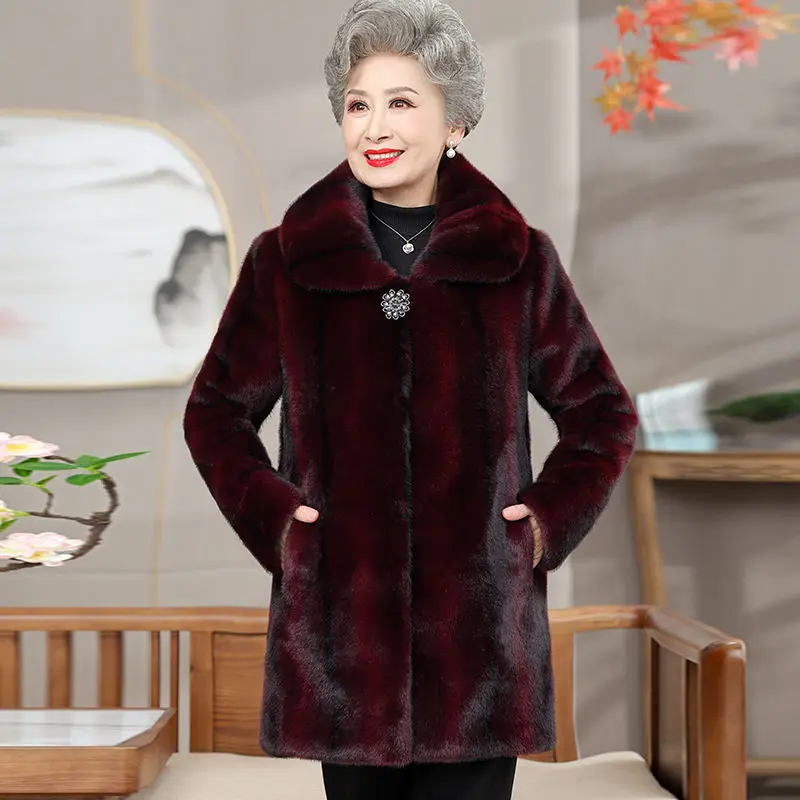 2024 neue Herbst Umweltschutz Pelz jacke Frauen Outwear lange dicke Mode Mao Mao Mäntel warme Parker Mantel lx325