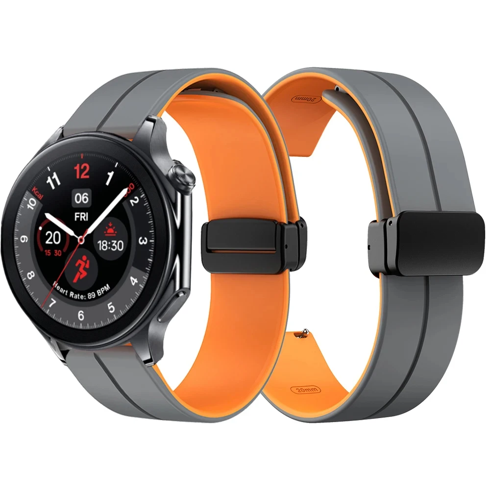 22mm Magnetic Silicone Strap For OnePlus Watch 2 Wristband Correa For OPPO Watch X 4 Pro Bracelet For Realme Watch 3 S Pro bands