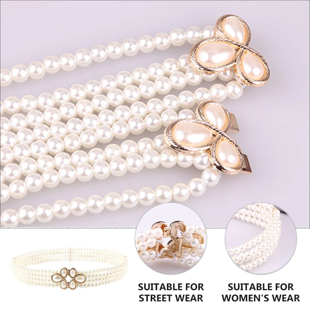 

1Pcs Pearl Design Waist Belt Durable Casual Waistband Dress Accessories Adjustable Waist Chain for Women Gown Casual Waistband
