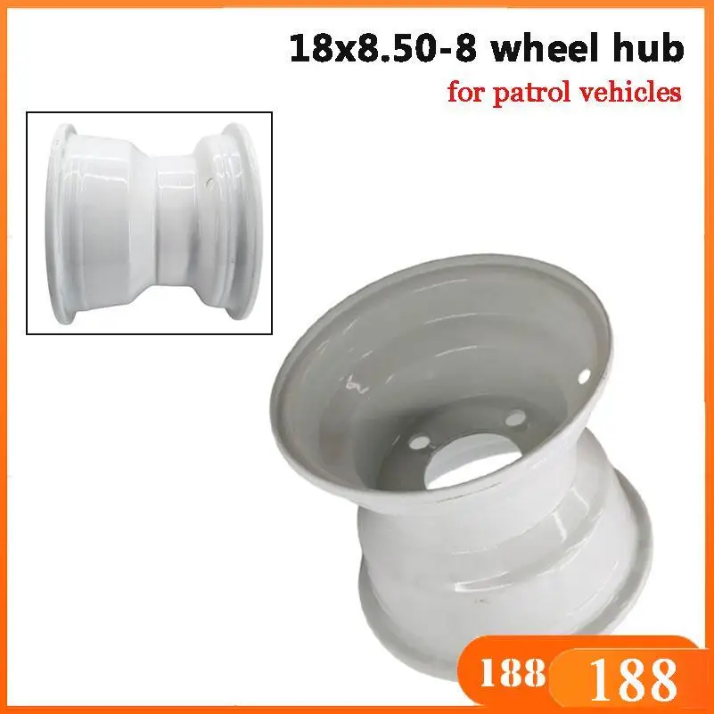 8 Inch 100mm*4 Stud White Wheel Hub Rims Fit For Golf Cart ATV Go kart Quad Bike 18x8.50-8 Wheels Accessories