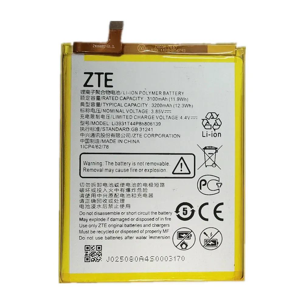 3200mAh Original Li3931T44P8h806139 Battery For ZTE Blade V9 V10 V9Vita V10Vita A7 Vita A4 A5 2020 A7 2019 Mobile Phone Bateria