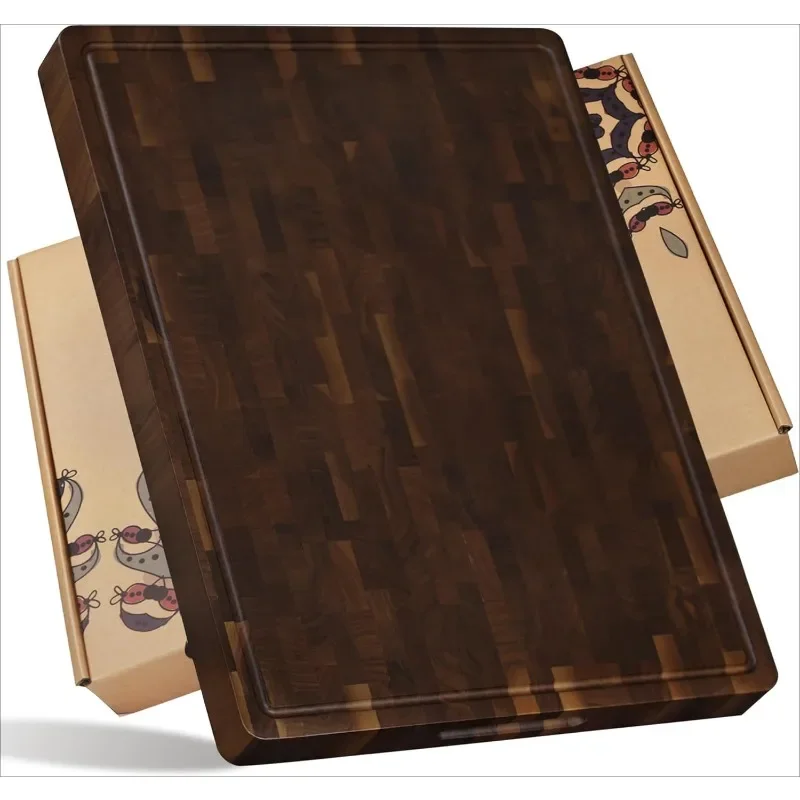 Extra Large Thick End Grain Walnut Wood Butcher Block Cutting Board - 24