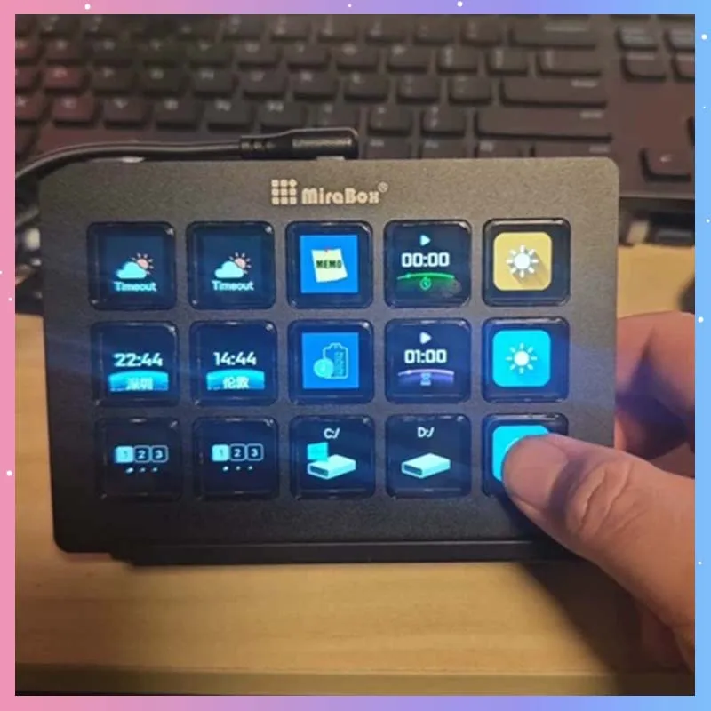 

Streamdeck Mirabox HSV293V3 Keypad Visualize Customize Mini Keyboard Visual Desktop Smart Console PC Gaming Live Stream Gift