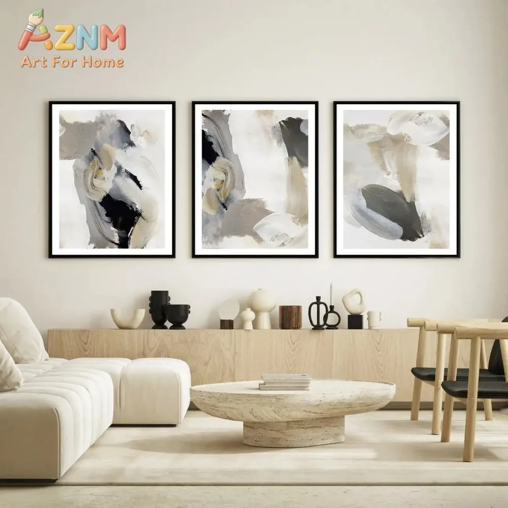 1 Stück/3 Stück Modernes Minimalistisches Bild Wohnzimmer Wandgemälde Kunst Dekorative Leinwandmalerei Minimalistische Geometrie