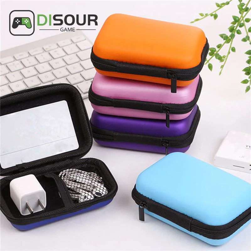 DISOUR Mini Portable Earphone Bag High Quality Coin Purse Headphone USB Cable Case Storage Box EVA Wallet Earphone Accessories