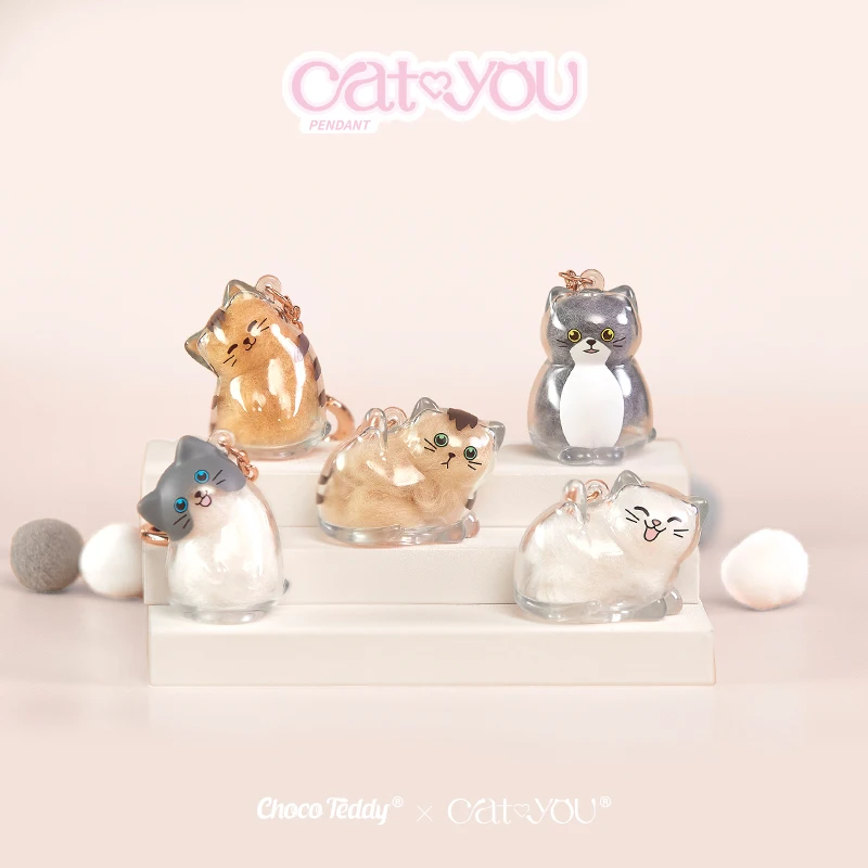 

Новая подвеска для сбора шерсти домашних животных Cat&You, слепая коробка, прозрачная сумка для хранения кошек, брелок для ключей, рождественский подарок для девочек, игрушки