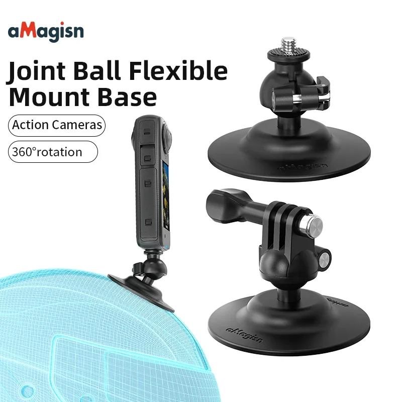 aMagisn Adjustable Flexible Mount Base for Insta360/DJI/GoPro 1 inch ball Adhesive Base Washable and Reusable for Action Camera