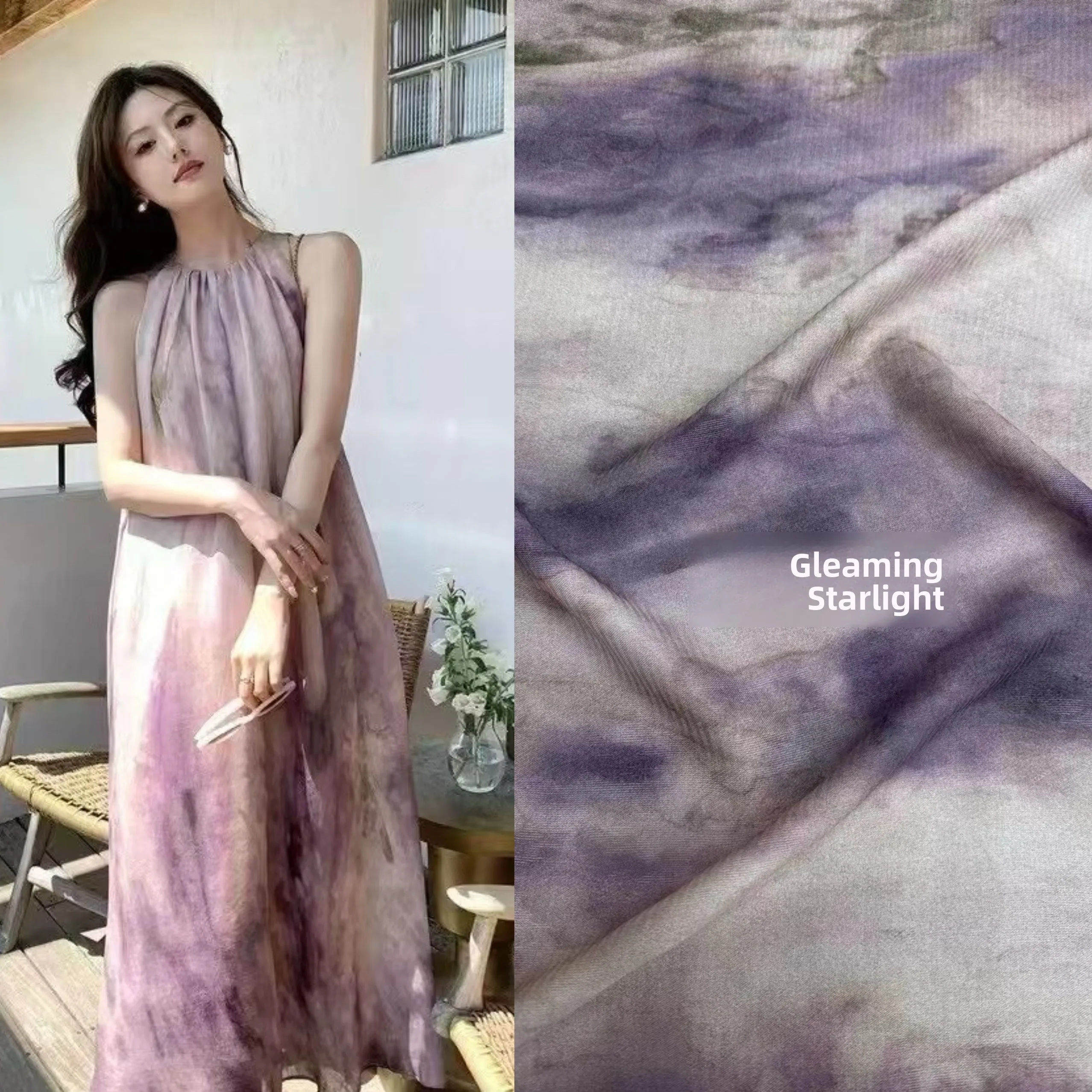

New Silk Hidden Stripe Pleated Fabric 100 Silk 18 Momme Summer Shirt Dress Material 14 Meters Door Width DIY Home Fa...