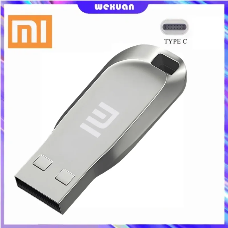 محرك أقراص فلاش USB معدني صغير من شاومى ، محرك أقراص بسرعات عالية ، عصا ذاكرة ، مقاوم للماء ، 1 من من من من نوع C ، 7 من نوع C