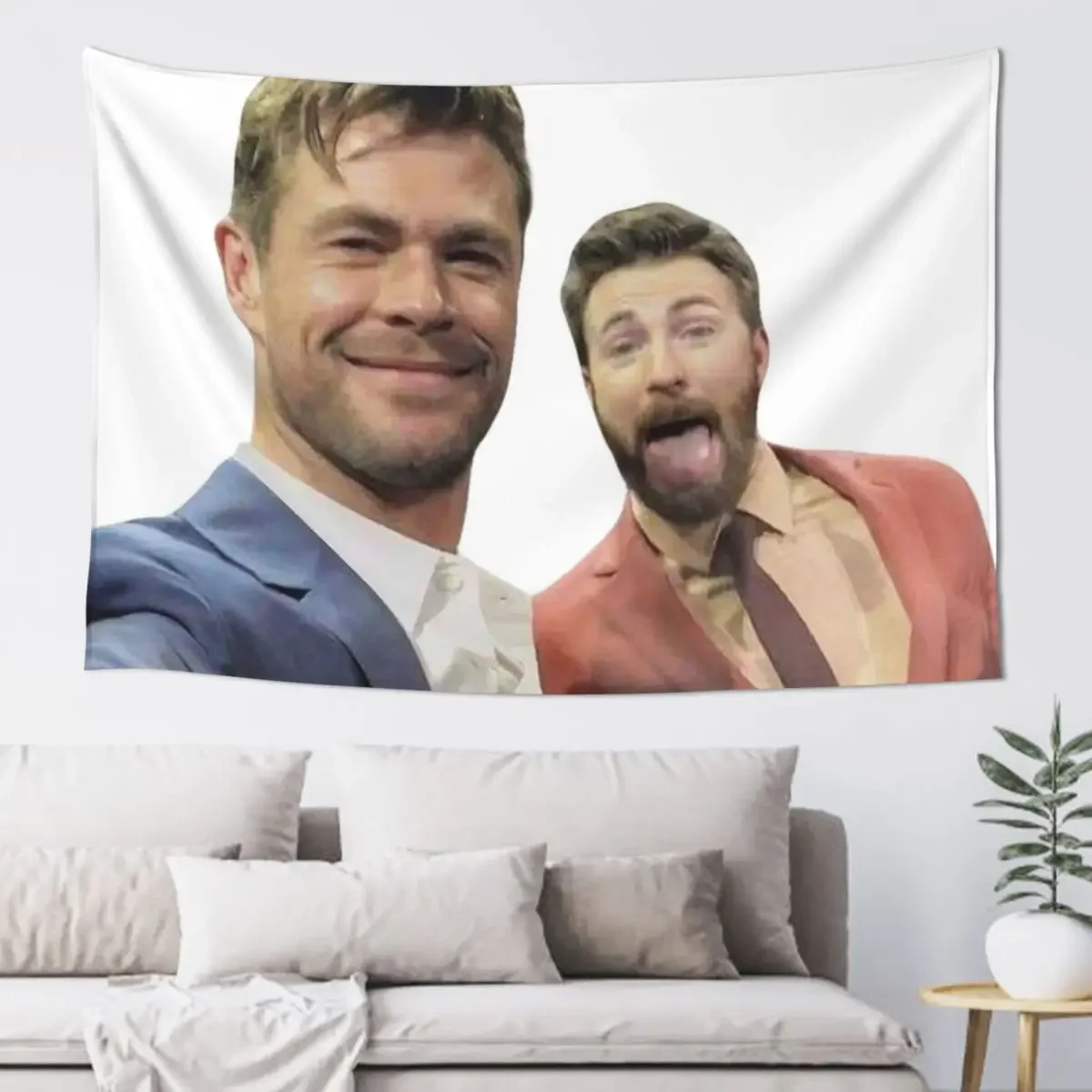 chris evans and chris hemsworth Tapestry Wallpaper House Decorations Wallpaper Bedroom Tapestry