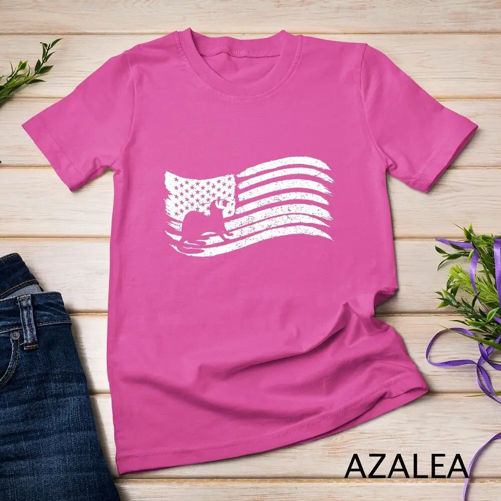 American Flag T-Shirt With Ferret Vintage Look Unisex T-shirt