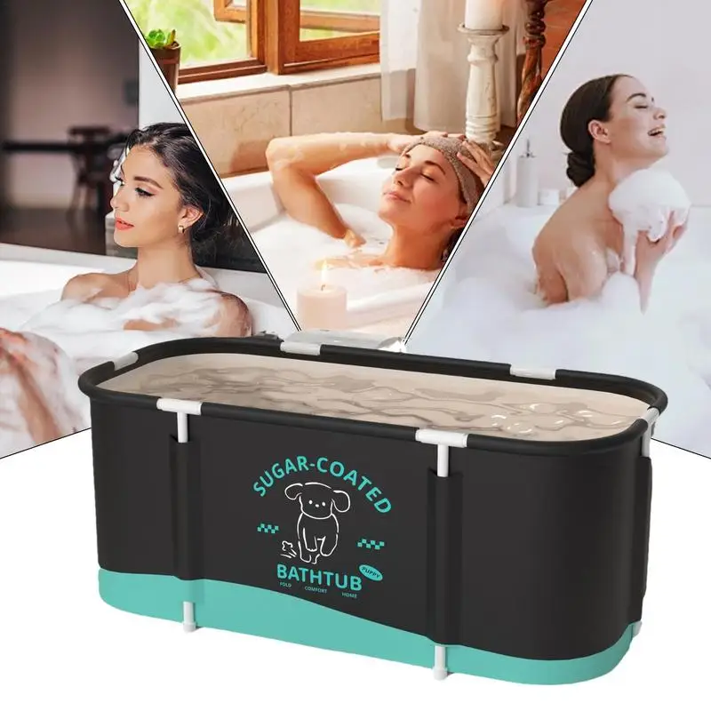 Foldable Bathtub For Adults Ice Bath Tub 45.3x23.6x19.7 Inch Foldable Bathtub Hot Bathtub Ice Bath Tub Separate Family Bathroom