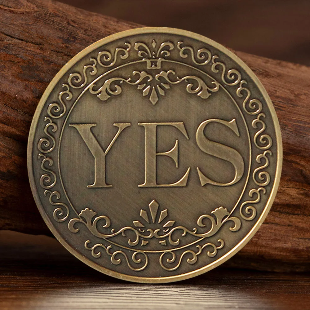 YES or NO Make Decision Bronze Plated Commemorative Coin Badge Double Sided Embossed Plating Collection Coins