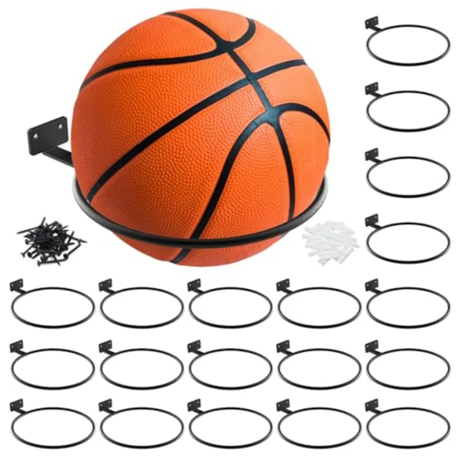 

Basketball Holder Wall Mount Soccer Display Rack Metal Universal Ball Display Rack Stand for Basketball Football Volleyball