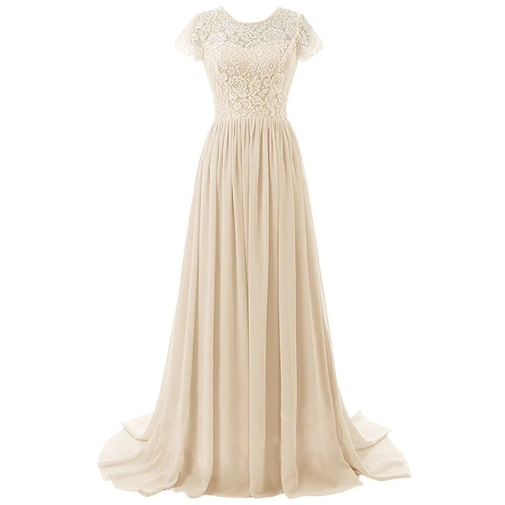 a-line-chiffon-short-sleeve-elegant-strapless-bridesmaid-dresses-wedding-party-formal-prom-evening-sweep-train-lace-up-back