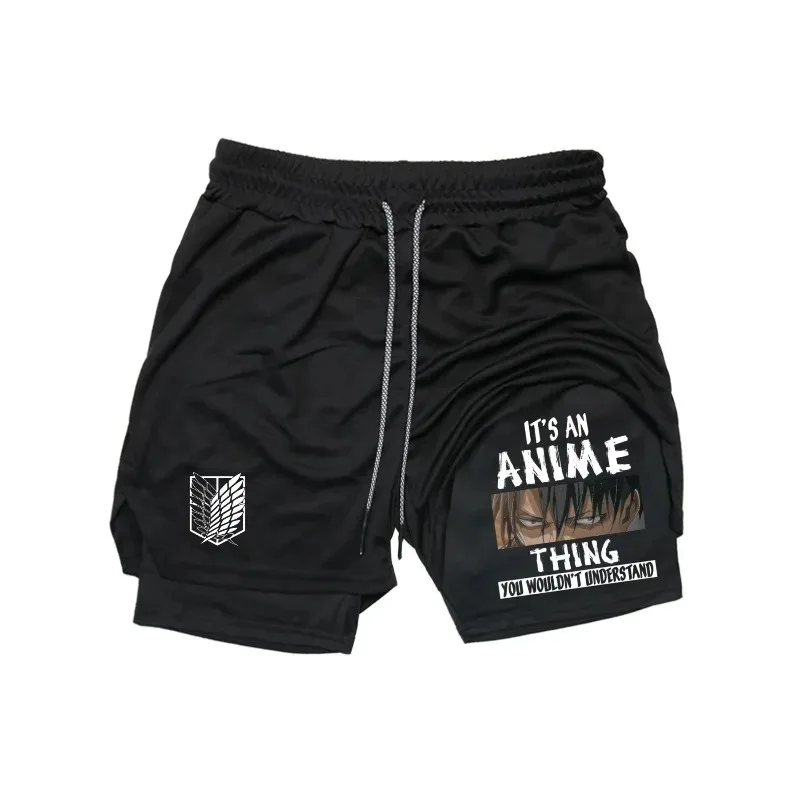 

Summer Gym Casual Short Pant Fitness Running Jogger for Men Sweatpants Workout Double Deck Quick-drying Phone Pocket Towel Loop
