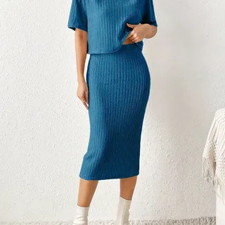 

Весенняя мода, повседневный свободный длинный комплект Dr, однотонная домашняя одежда, ансамбль, женская эластичная одежда с высокой талией из полиэфирного волокна