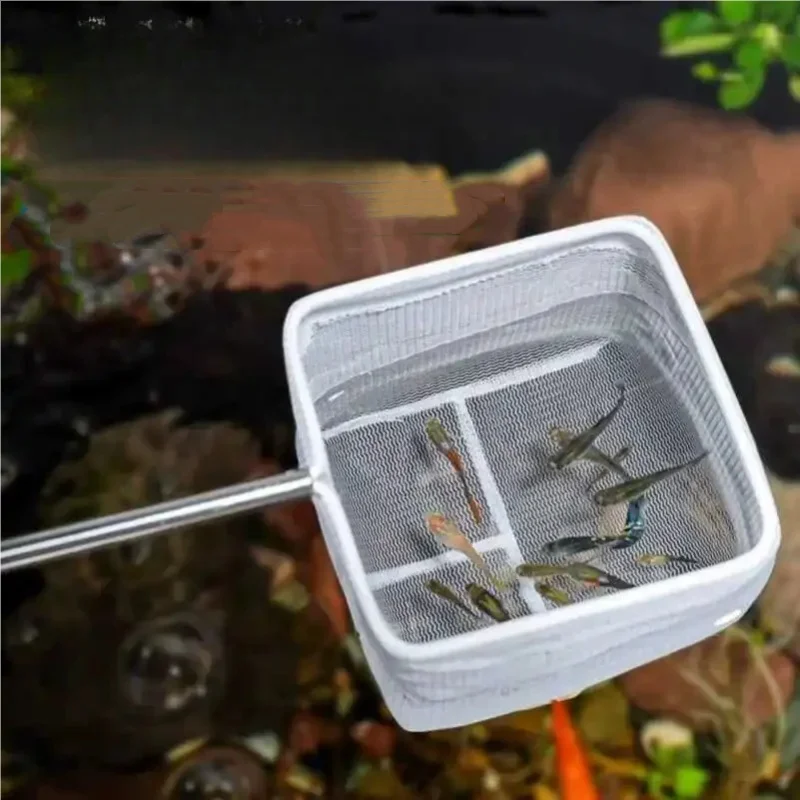 Stainless Steel Fine Mesh Fish Net Retractable Durable Aquarium Fish Tank Net For Catching Small Fish Pet Supplies Accessories