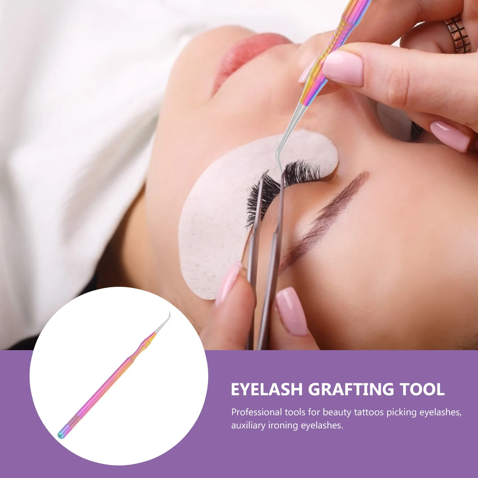 Stainless Steel Eyelash Lift Tool with Ergonomic Grip Eyelash Separator Stick for Extensions Lifting Perm Curling Coloring