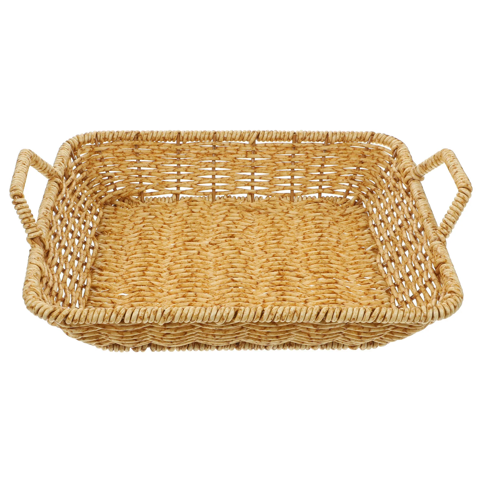 

Plastic Woven Basket Vintage Style Storage Holder for Bread Fruits Kitchen Dining Table Organizer Woven Bread Basket