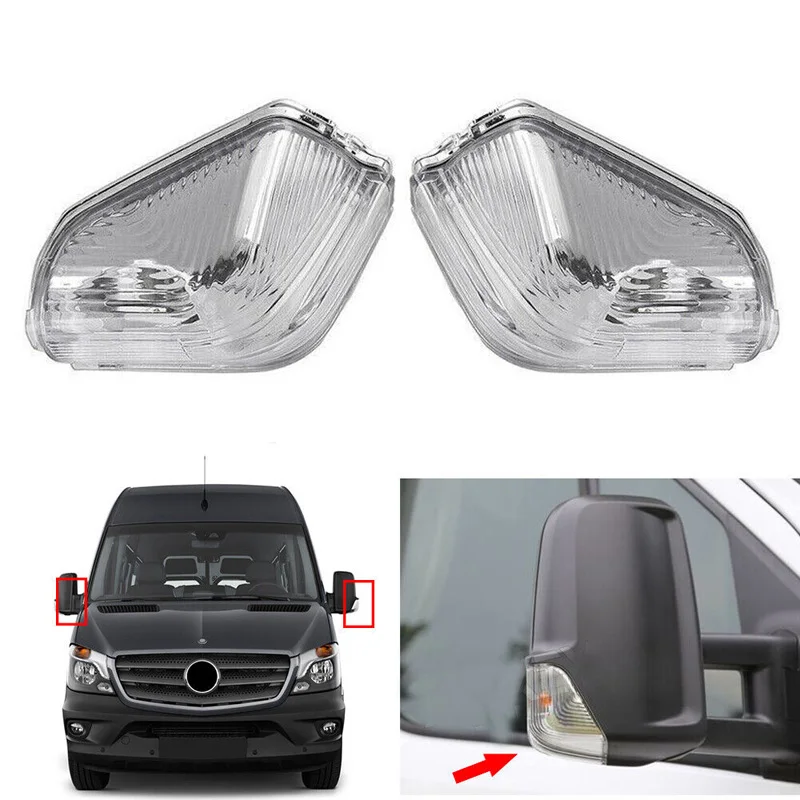 For Mercedes Sprinter W906 2006- 2016 2017 Car Rearview Wing Mirror Indicator Lamp Lens Cover Trim Turn Signal Light Decor Parts