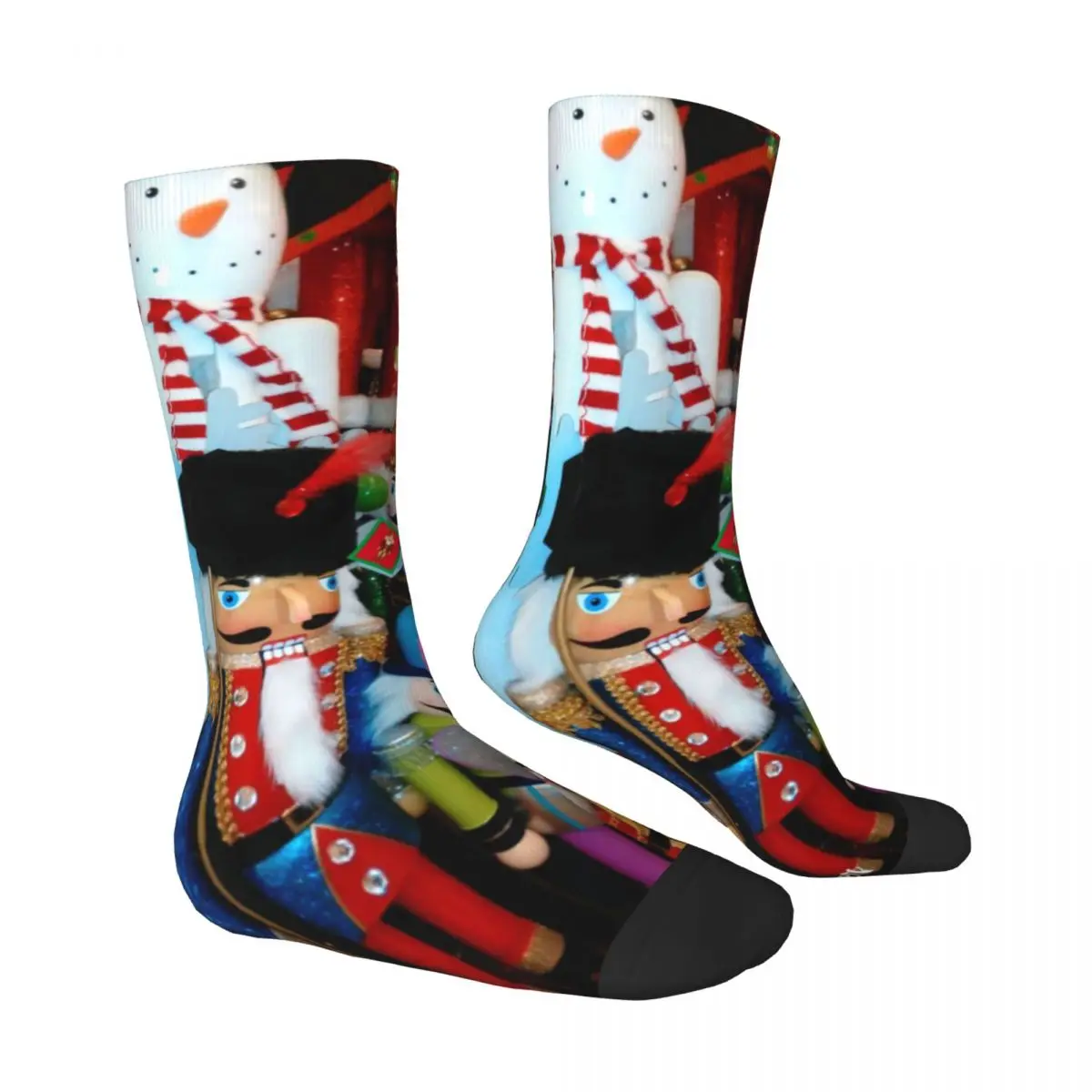 Chaussettes de Noël vintage à imprimé casse-noisette pour filles, bas d'hiver coordonnants, motif confortable, chaussettes de cyclisme