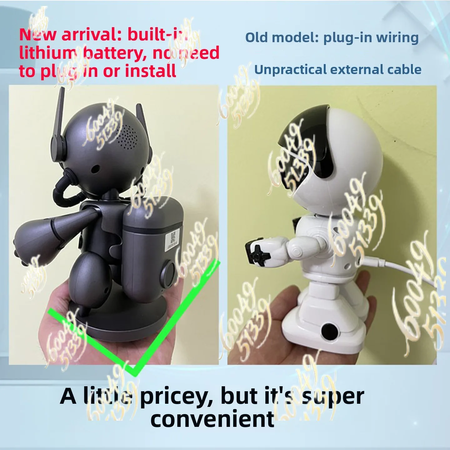 Robot wireless camera - app enabled, remote panoramic 360° home security hd night vision, no blind spot surveillance