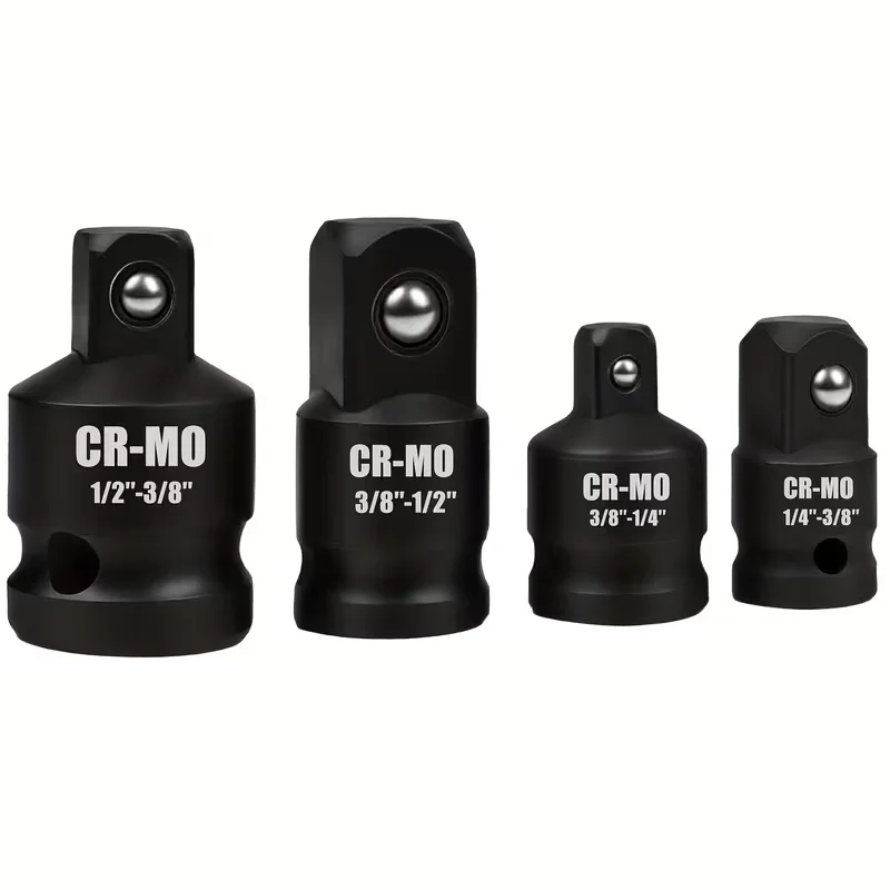 4PCS Impact Socket Adapter Reducer Set 1/4 3/8 1/2 Inch Drive Conversion for Wrenches Drills Automotive Construction Repair