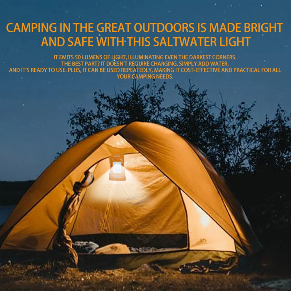 Portable LED Outdoor Camping Lamp 50LM Camping Emergency Lamp Waterproof Reusable Travel Supplies for Car Outdoor Beach