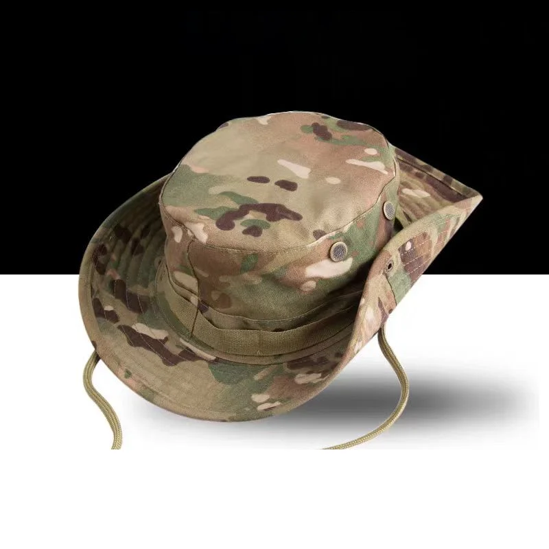 Outdoor Bucket Hat Thicken Camouflage Tactical Boonie Hat Sun Protective Wide Fisherman Hats Safari Hunting Hiking Camping Caps