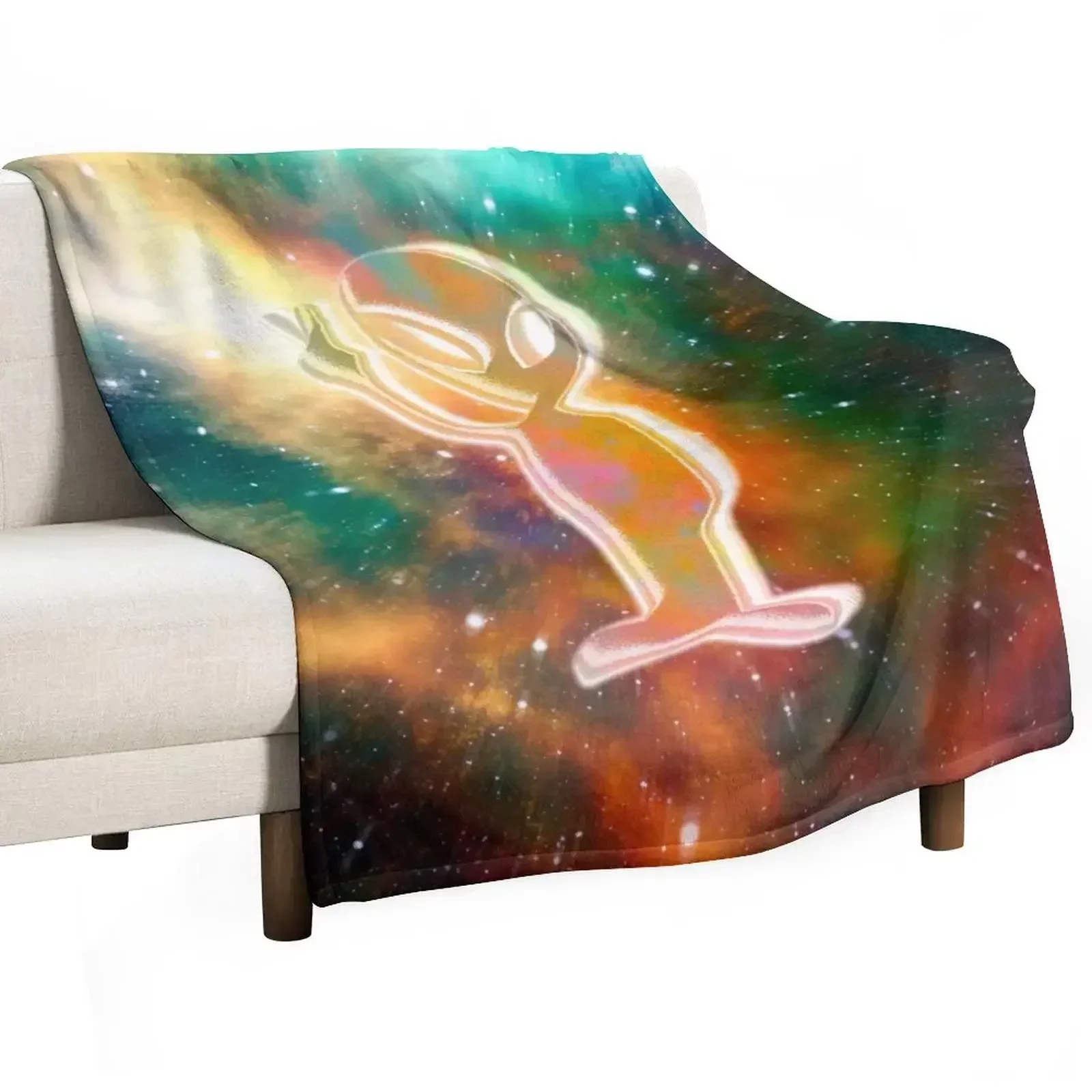 Trippy alien Throw Blanket funny gift Hair Tourist Large Blankets