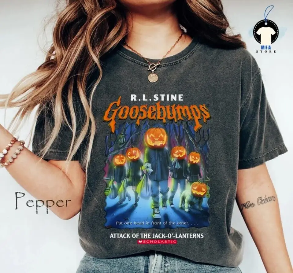 Vintage Goosebumps One Day At Horror Land Classic R.L.S T-Shirt Gift S-5XL